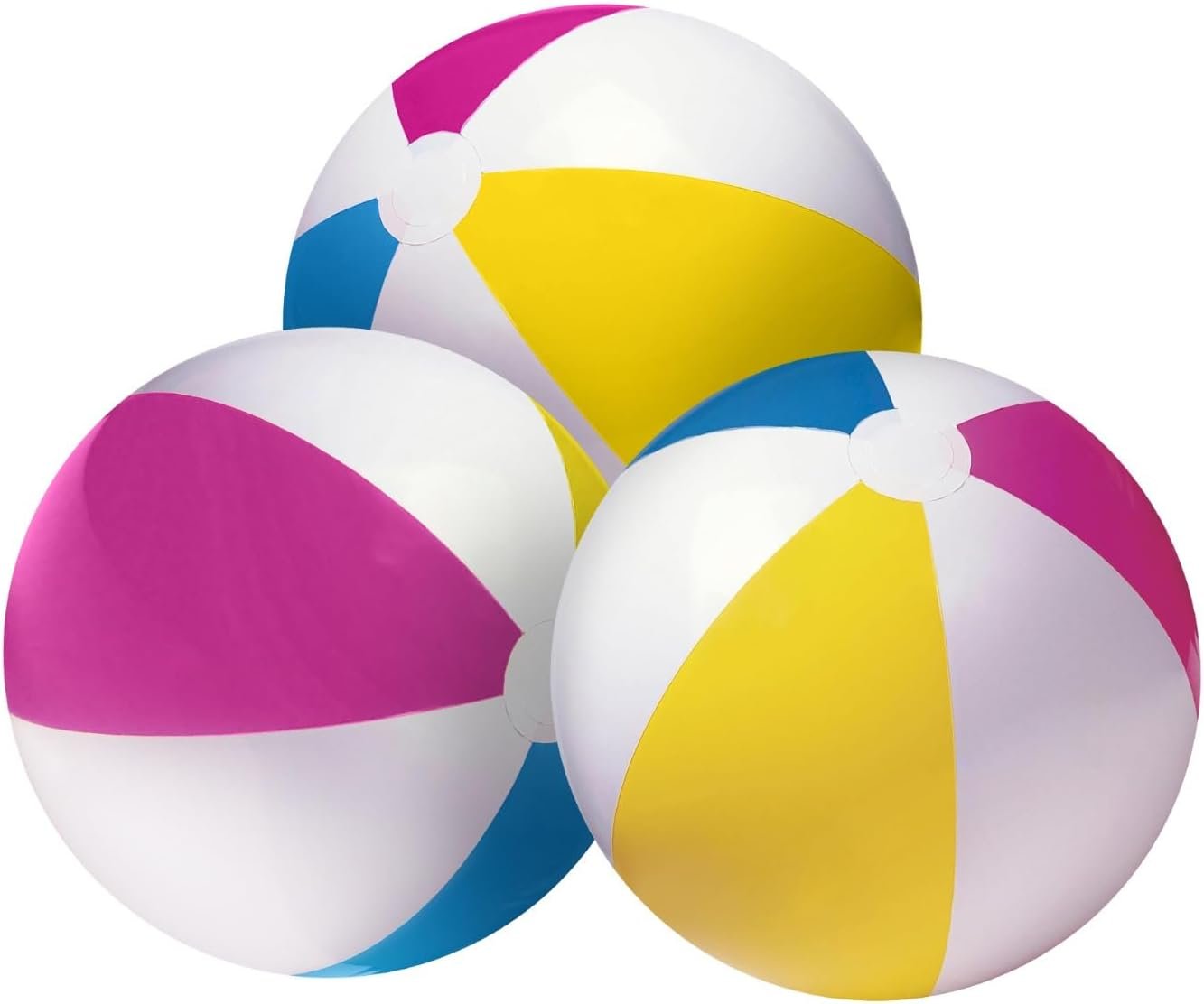 22" Beach Ball (Pack of 3), Inflatable Beach Balls, Swimming Pool Toys, Classic, Pastel - Image 2