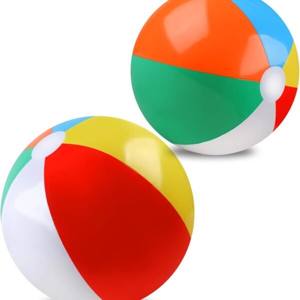 2 Pack Beach Balls, 20 Inch Beach Balls, Rainbow Color Pool Toys Pool Balls for Swimming Pool, Beach Toys Inflatable Ball for Summer Parties and Water Games