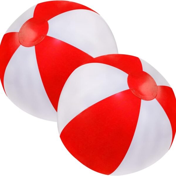 Beach Balls 2PCS 12 Inch Inflatable/Blow Up Classic Rainbow Color Summer Swimming Pool Party Favors Water Toy Beachball for Women Men Adults Playing