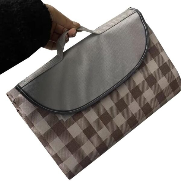 Oversize Picnic Beach Blanket, 80''x80'' Outdoor Waterproof Foldable Sandproof Blankets Plaid Picnic Mat for Beach Camping on Grass Picnic Blankets (Brown 2, 80x80in)