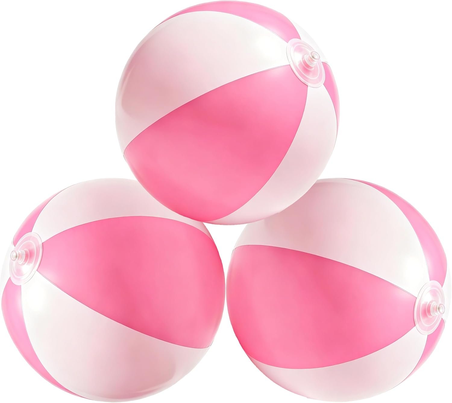 16 Inch Beach Balls, Pink & White Inflatable Beach Balls PVC Pool Balls Adults for Swimming Pool Float Balls for Summer Water Game Supplies Birthday Wedding Party Favors