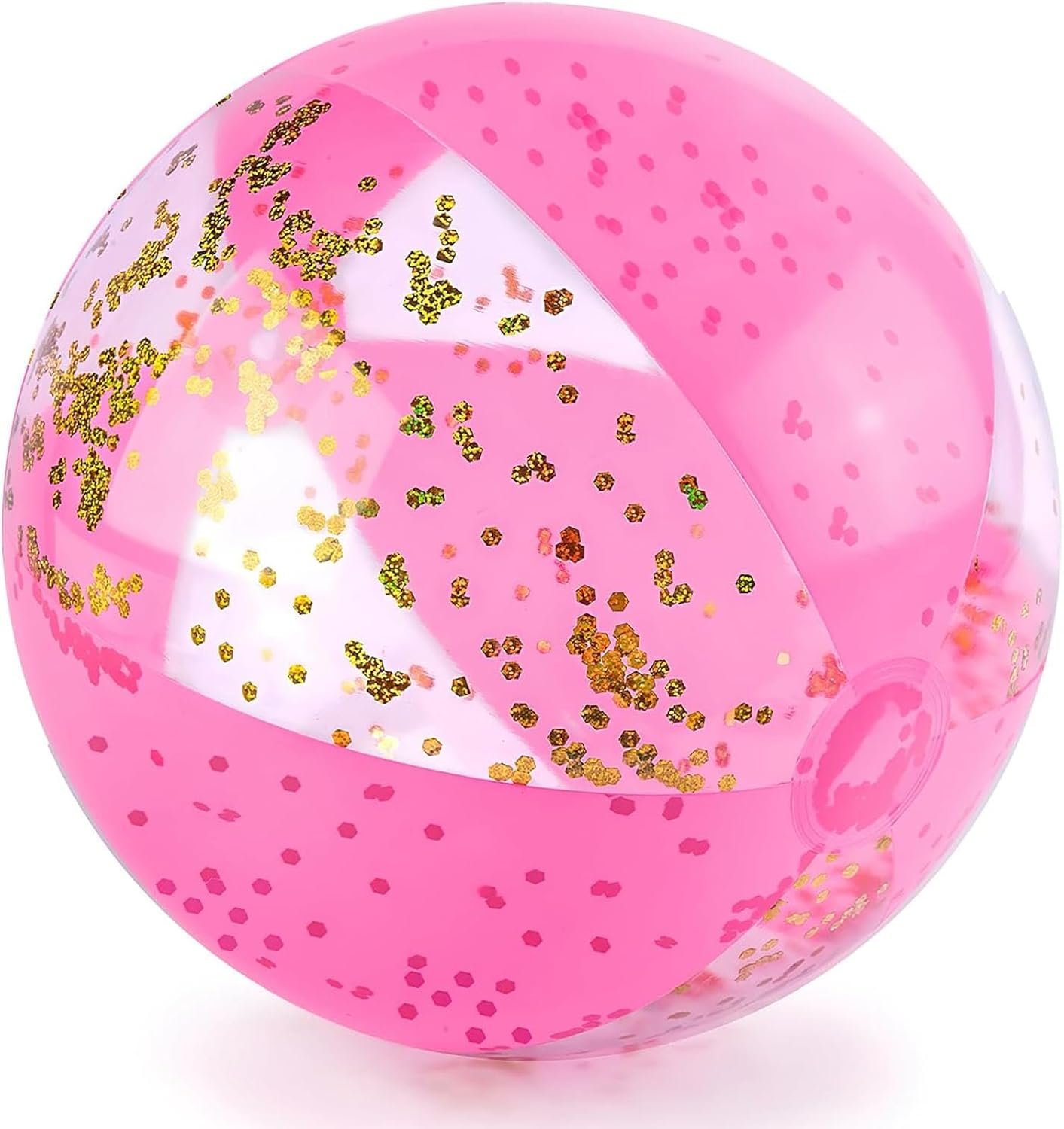 Beach Ball, 16" Glitter Inflatable Beach Balls for Kids & Toddlers Pool Game, Summer Party Favors