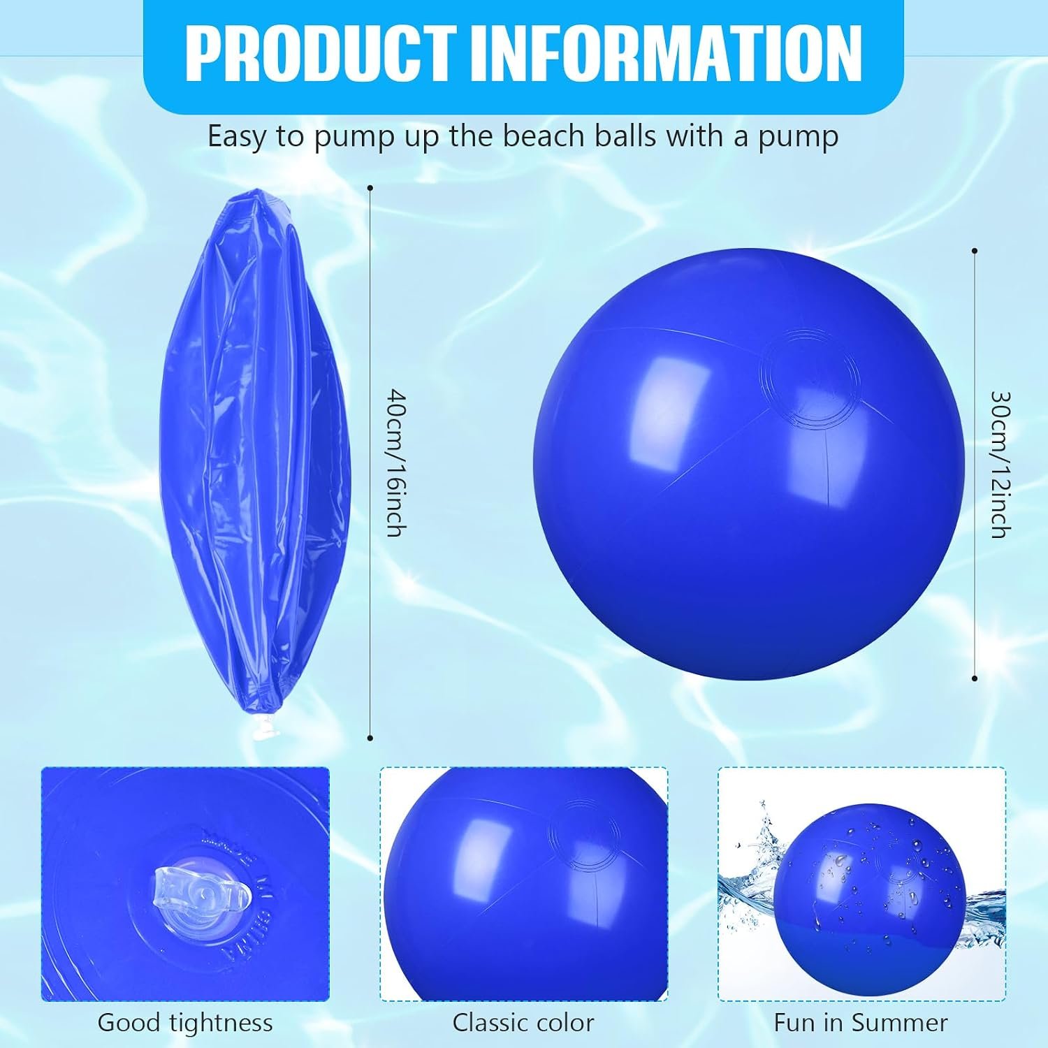 8 Pcs 12 Inch Solid Red Beach Balls Inflatable Beach Ball Bulk Large Blow up Pool Game Toys - Image 2