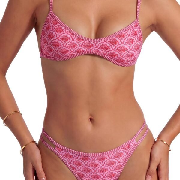 Women's Sexy High Cut Cheeky Bikini Sets 2 Pieces String Swimsuit Micro Bathing Suits