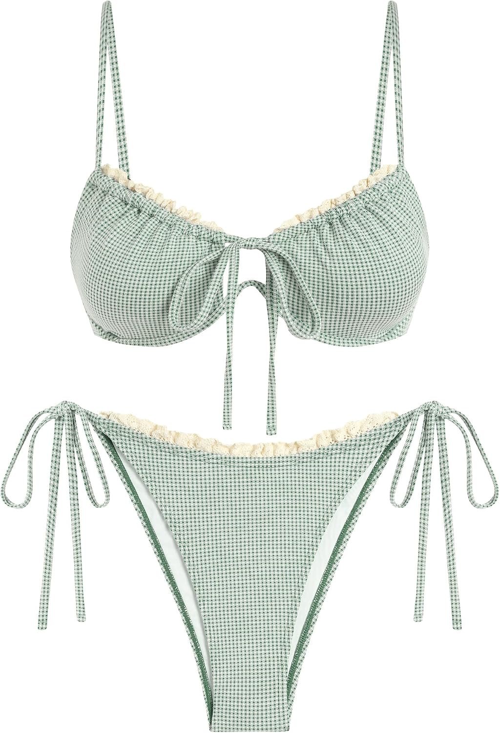 Women High Cut Bikini Sets String Sexy Swimsuit Two Piece Underwire Bathing Suit Cheeky Cut Out Cute Swimwear - Image 2